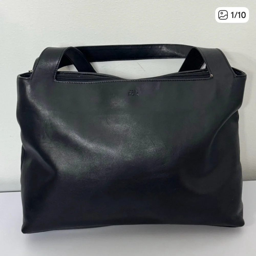 The Sak Black Leather Tote Bag
